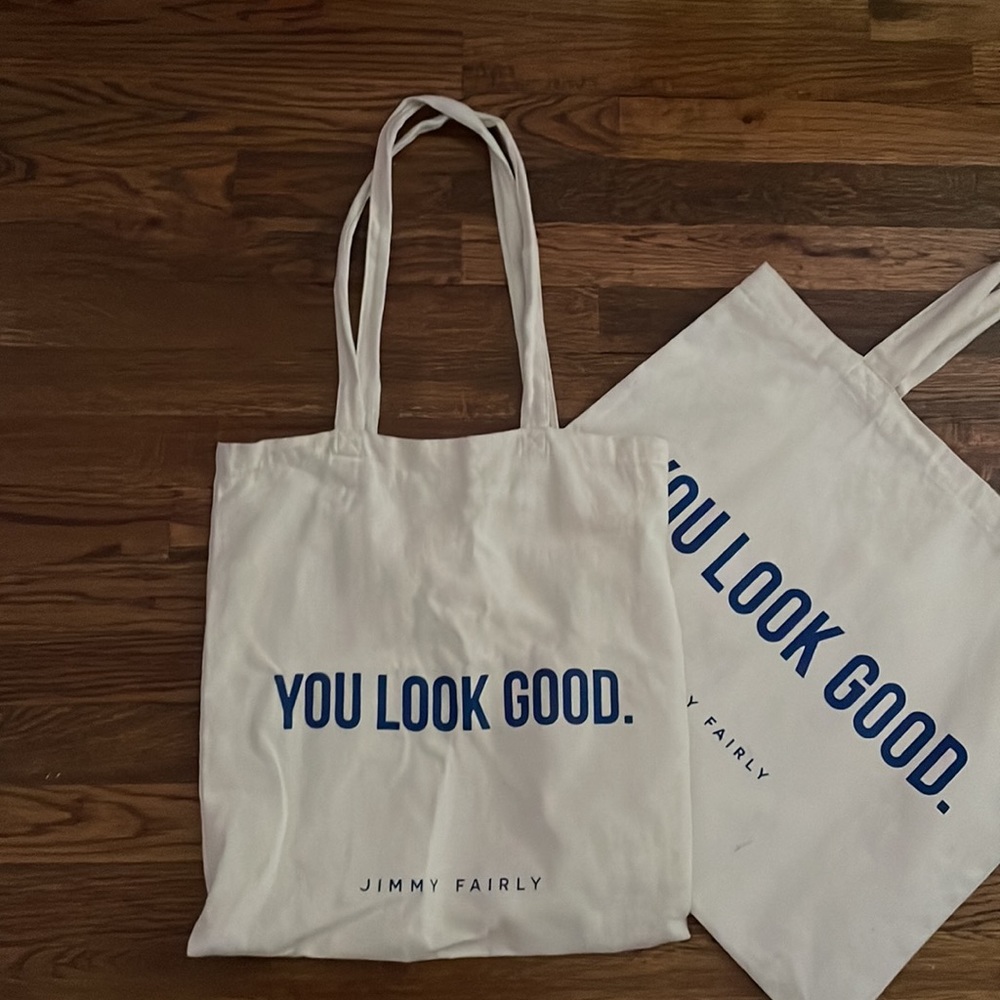JIMMY FAIRLY YOU LOOK GOOD totes! Set of 2! Regular and large - Picture 2 of 3